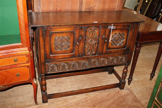 Carved oak hutch/cabinet